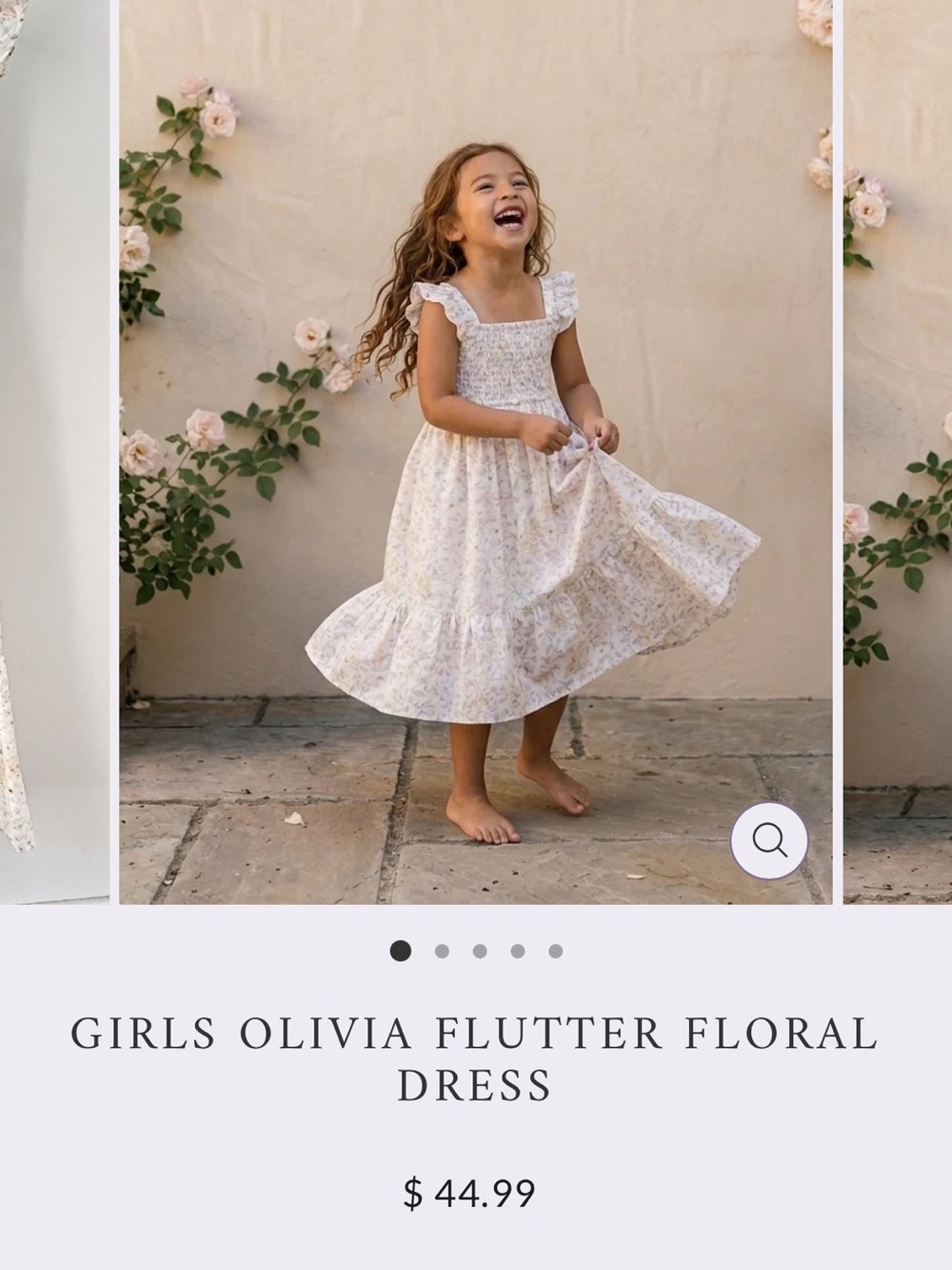 *ISO* Morning Lavender Girls Olivia Flutter Floral Dress 5/6T